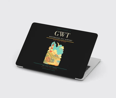 Westerland Sylt Airport (GWT) design on black MacBook case