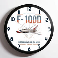 Thumbnail for F-100D Super Sabre design on white framed wall clock