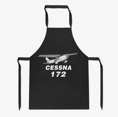 The Cessna 172 aviation design on durable cotton blend kitchen apron.