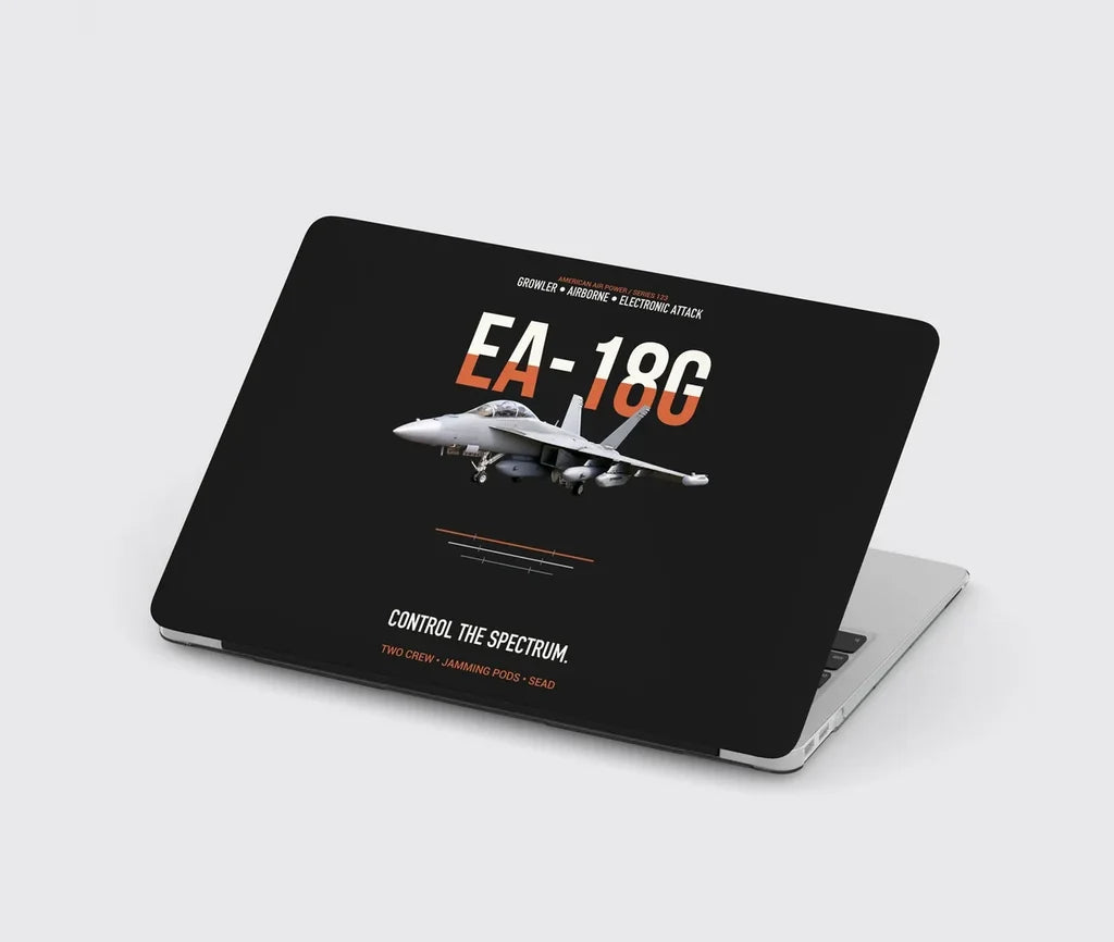 EA-18G Growler Control The Spectrum design on black MacBook case