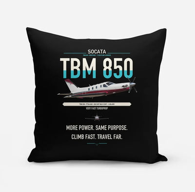 Socata TBM 850 design on black pillow