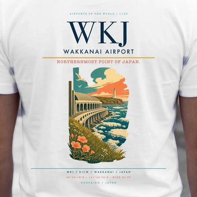Wakkanai Airport (WKJ) double-side t-shirt design close-up cover