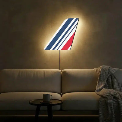 Air France aviation design on durable metal with LED aircraft tail wall art.