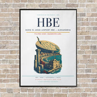 Thumbnail for Borg El Arab Airport HBE — Alexandria vertical canvas print - framed - white background