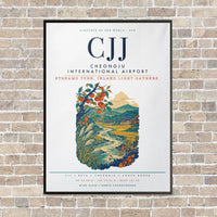 Thumbnail for Cheongju International Airport CJJ vertical canvas print - framed - white background