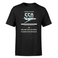 Thumbnail for Cessna Citation 550 - Citation II design on black double-side t-shirt, single-side print