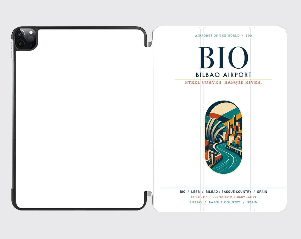 Bilbao Airport (BIO) design on white ipad tablet case