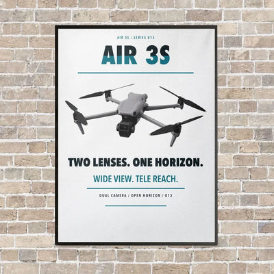 DJI Air 3S vertical canvas print - framed - white background
