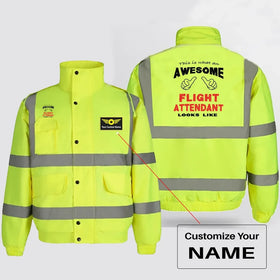 Flight Attendant Reflective Winter Jackets