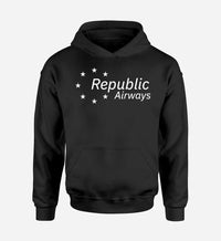 Thumbnail for Republic Airlines logo printed on black hoodie
