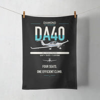 Thumbnail for Diamond DA40 design on black towel