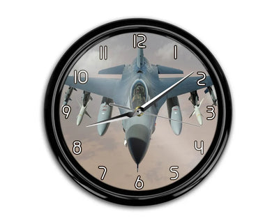 Cruising Fighter Jet 16 aviation themed wall clock, premium wood and metal.