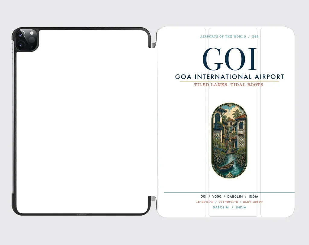 Goa International Airport Dabolim (GOI) design on white ipad tablet case