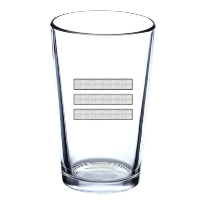 Silver Pilot Epaulettes (3 Lines) Beer & aviation design on beer water glass, versatile drinkware.