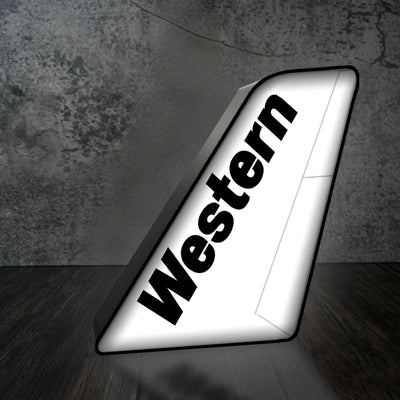 Western Airlines Led Aircraft Tail aviation design on premium acrylic with LED 3D aircraft tail lamp.