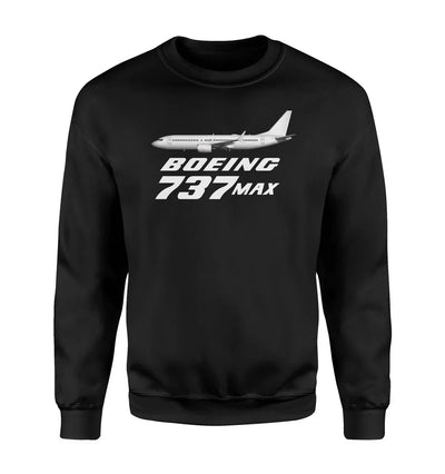 The Boeing 737Max aviation design printed on soft cotton blend sweatshirt.