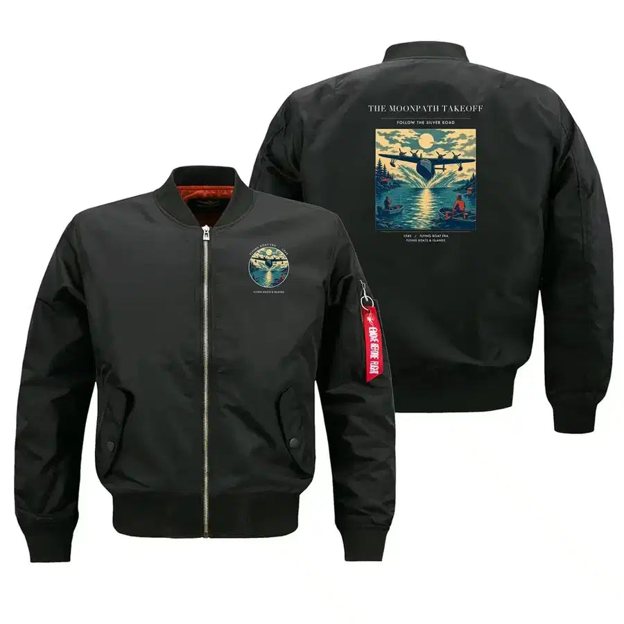 VINTAGE G4441 - The Moonpath Takeoff - Bomber Jacket design on black