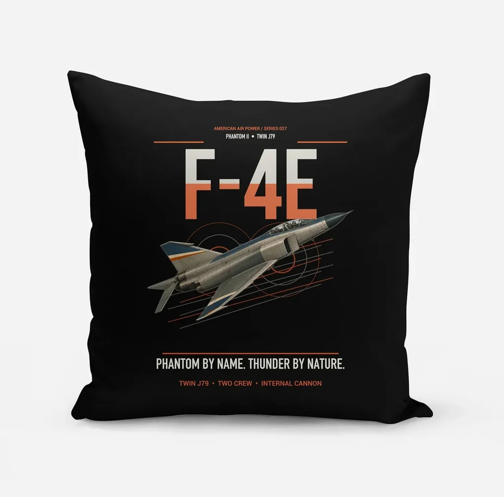 F-4E Phantom II design on black pillow