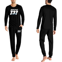 Thumbnail for Super Boeing 737+Text men pajamas - Black