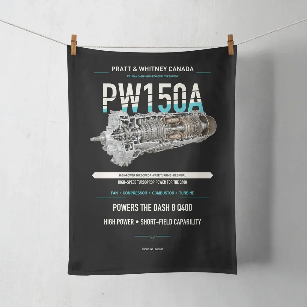 PW150A design on black towel