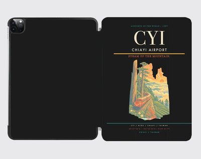 Chiayi Airport (CYI) design on black ipad tablet case