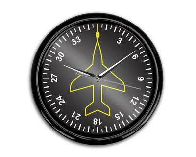 Airplane Instruments (Heading) aviation themed wall clock, premium wood and metal.