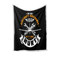 Thumbnail for I'm an Aircraft Mechanic Bed Blankets & aviation print on soft fleece blanket.