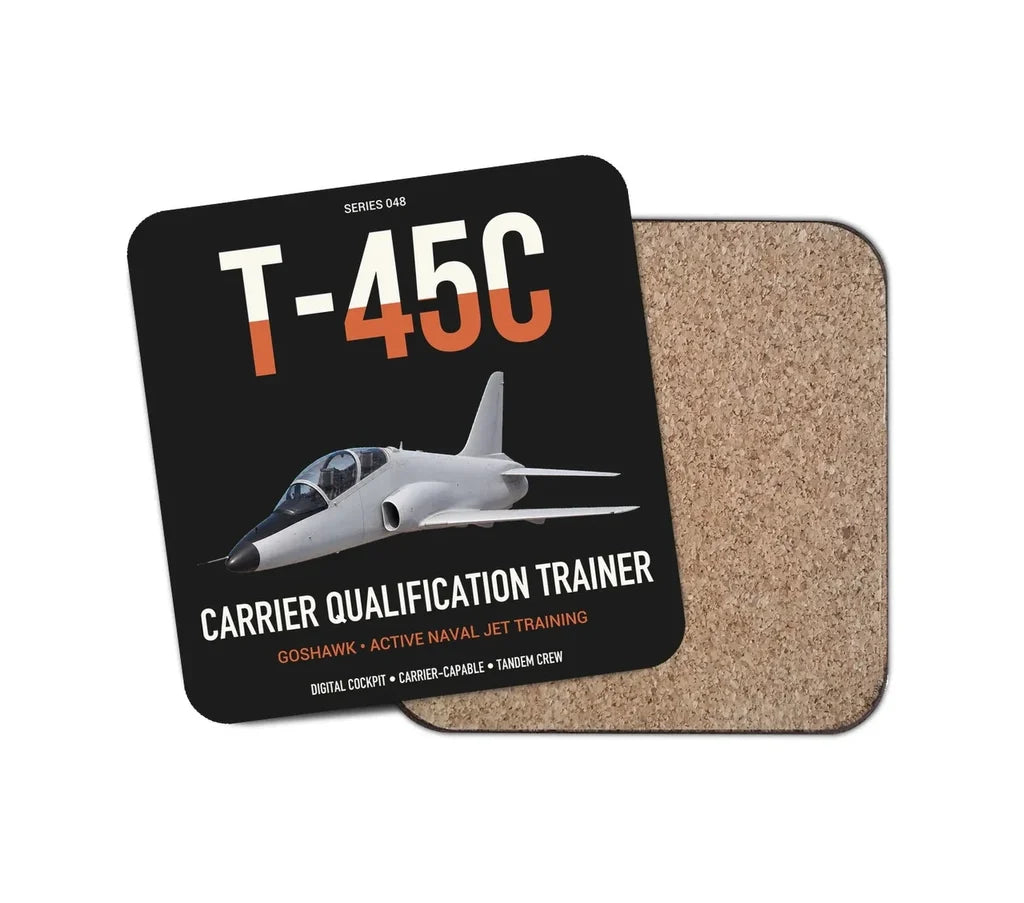 T-45C Goshawk design on black 1 piece coaster