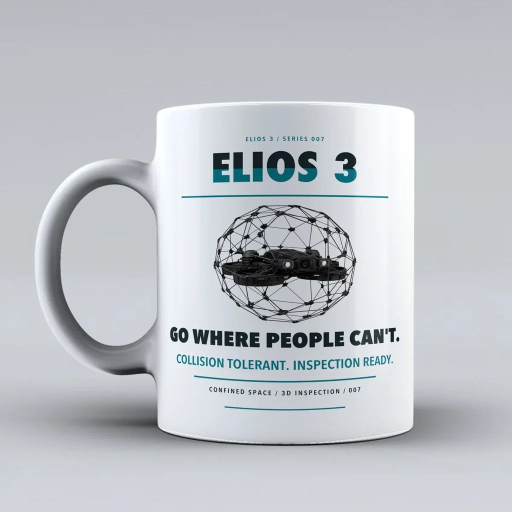 Elios 3 Mug design on white flyability