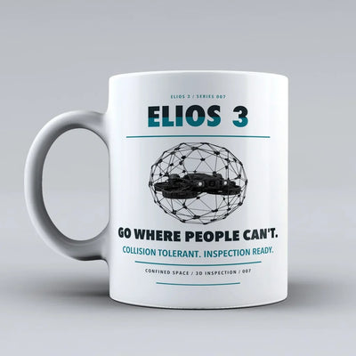 Elios 3 Mug design on white flyability