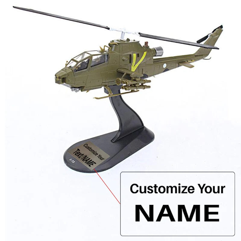 AH-1S BELL 214ST Cobra Attack Air Force Helicopter Model 1/72 Scale aviation themed helicopter model in die-cast metal.