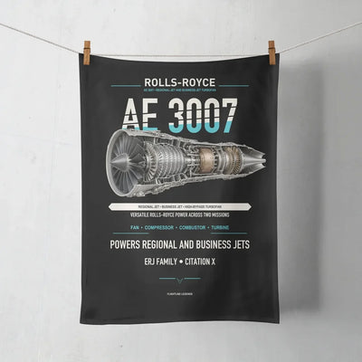 AE 3007 design on black towel