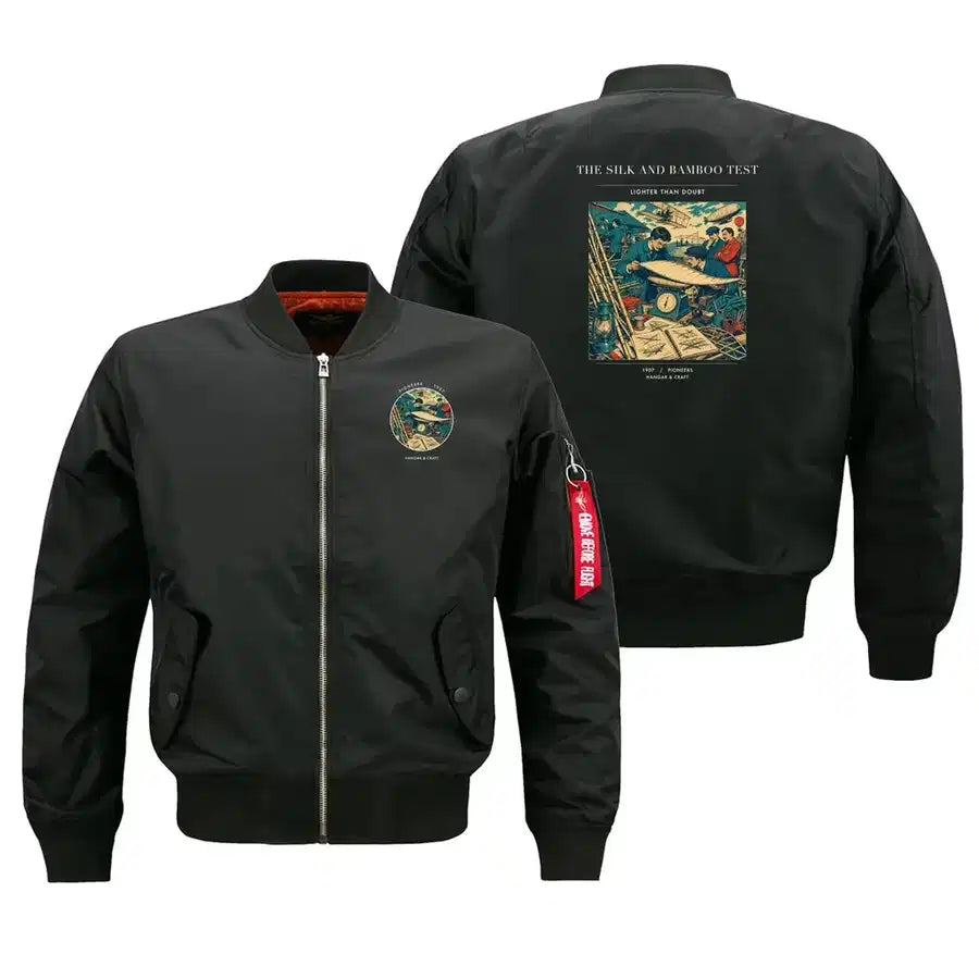 VINTAGE G4326 - The Silk And Bamboo Test - Bomber Jacket design on black