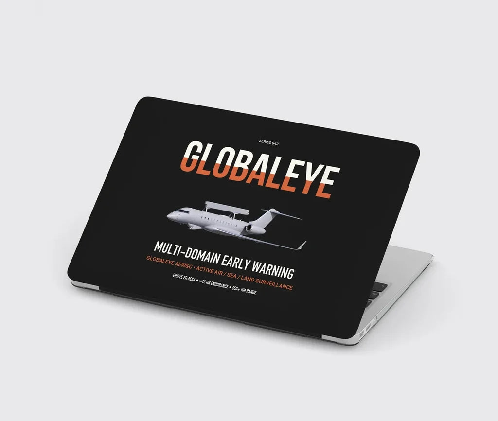 Saab GlobalEye design on black MacBook case