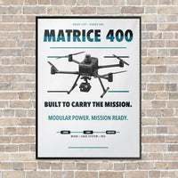 Thumbnail for DJI Matrice 400 vertical canvas print - framed - white background