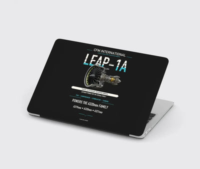 CFM LEAP-1A design on black MacBook case