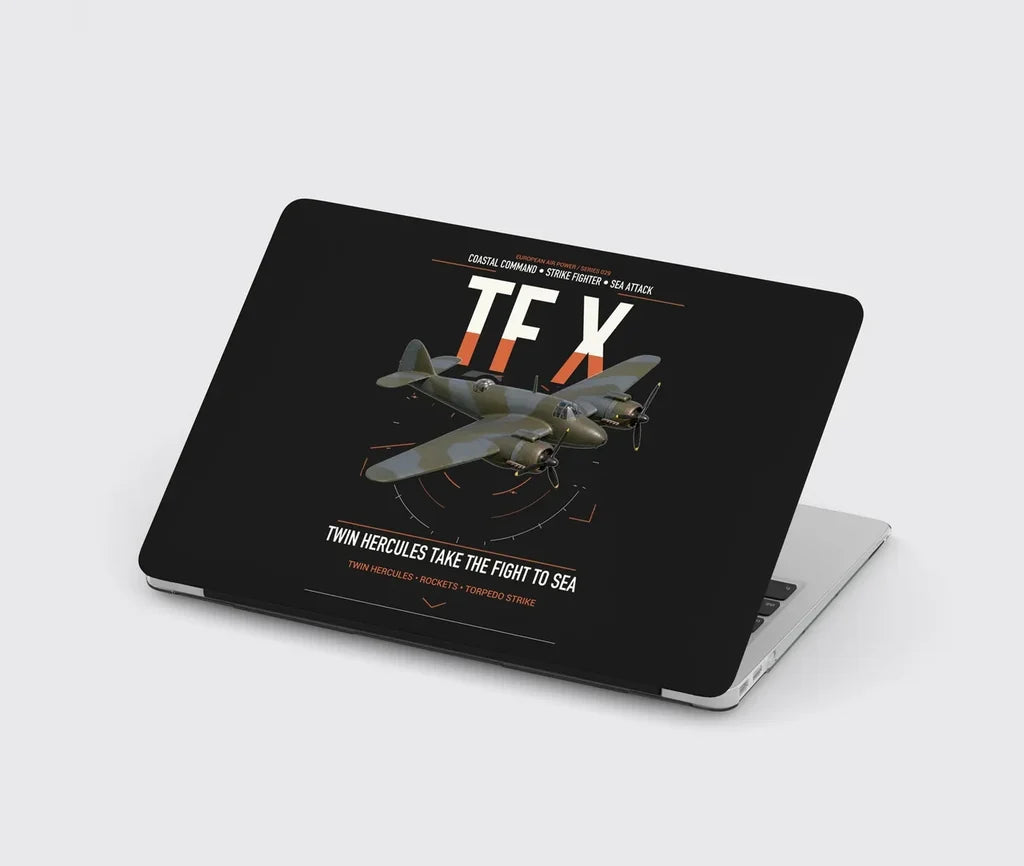 Bristol Beaufighter TF X design on black MacBook case