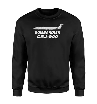 The Bombardier CRJ-900 aviation design printed on soft cotton blend sweatshirt.