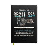 Thumbnail for RB211-524 design on black notebook