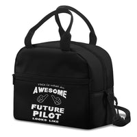Thumbnail for Future aviation print lunch bag, insulated polyester.