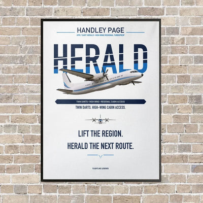 Handley Page HPR.7 Dart Herald vertical canvas print - framed - white background