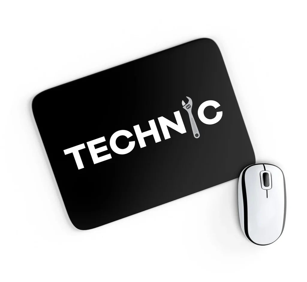 Technic aviation design on neoprene with anti-slip base mouse pad.