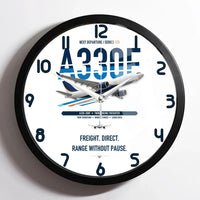 Thumbnail for Airbus A330-200F design on white framed wall clock
