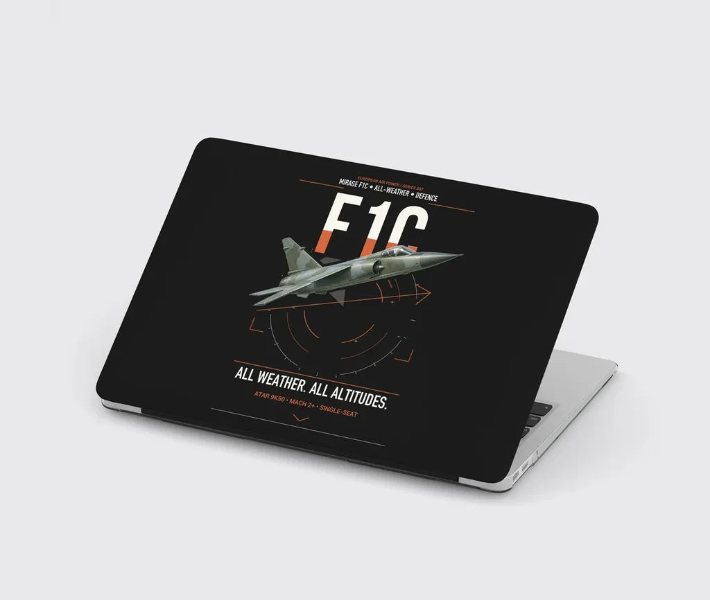 Dassault Mirage F1C design on black MacBook case