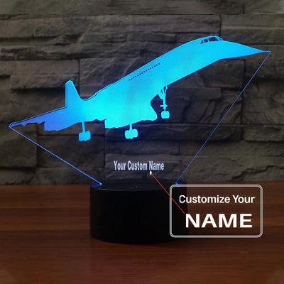 Concorde 3D Lamps aviation themed 3D night lamp, premium acrylic with LED.