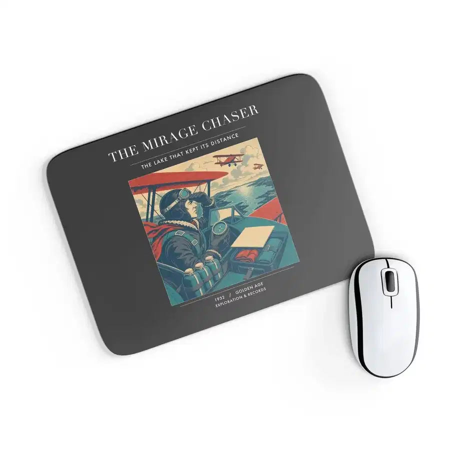 VINTAGE G4337 - The Mirage Chaser - Designed Mouse Pads design on black rectangle