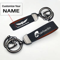 Thumbnail for airberlin Horseshoe Buckle key chain, Black + Name