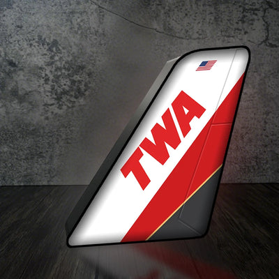 Trans World Airlines (TWA) Led Aircraft Tail aviation art 3D aircraft tail lamp in premium acrylic with LED.