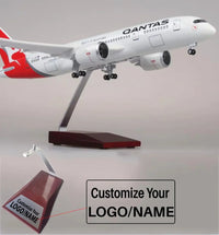Thumbnail for Side view of Qantas Airlines Boeing 787 Airplane Model (1/130 Scale) aviation LED model airplane in diecast metal with LED li.