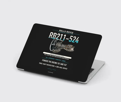 RB211-524 design on black MacBook case